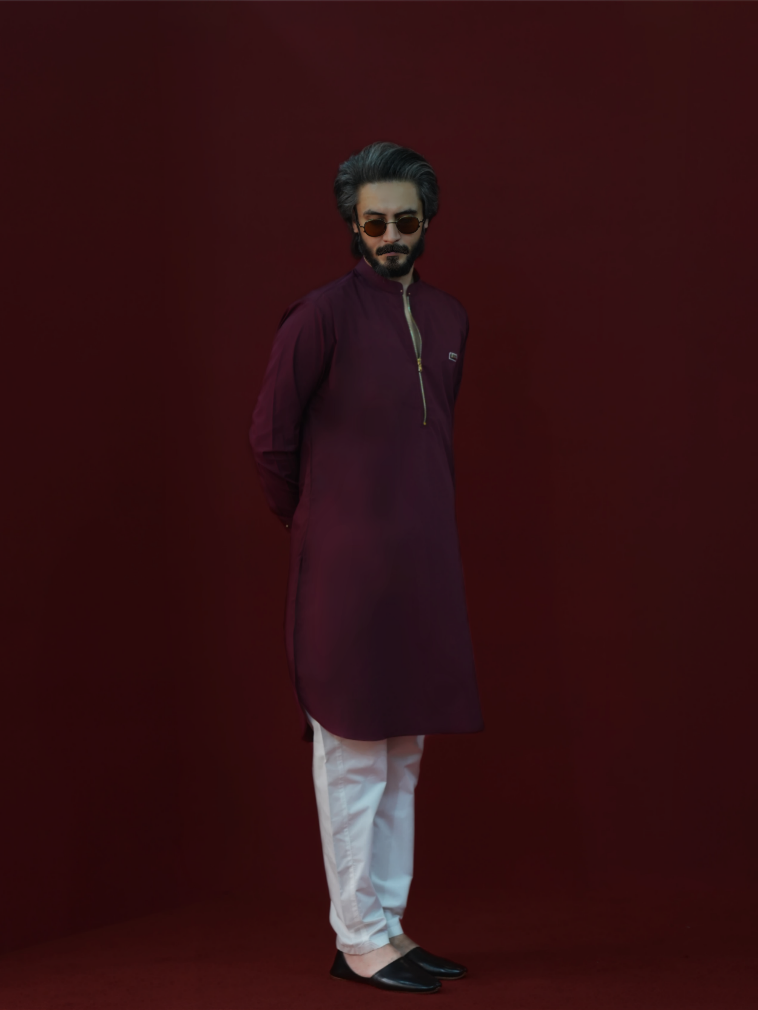 Wine Berry Kurta 