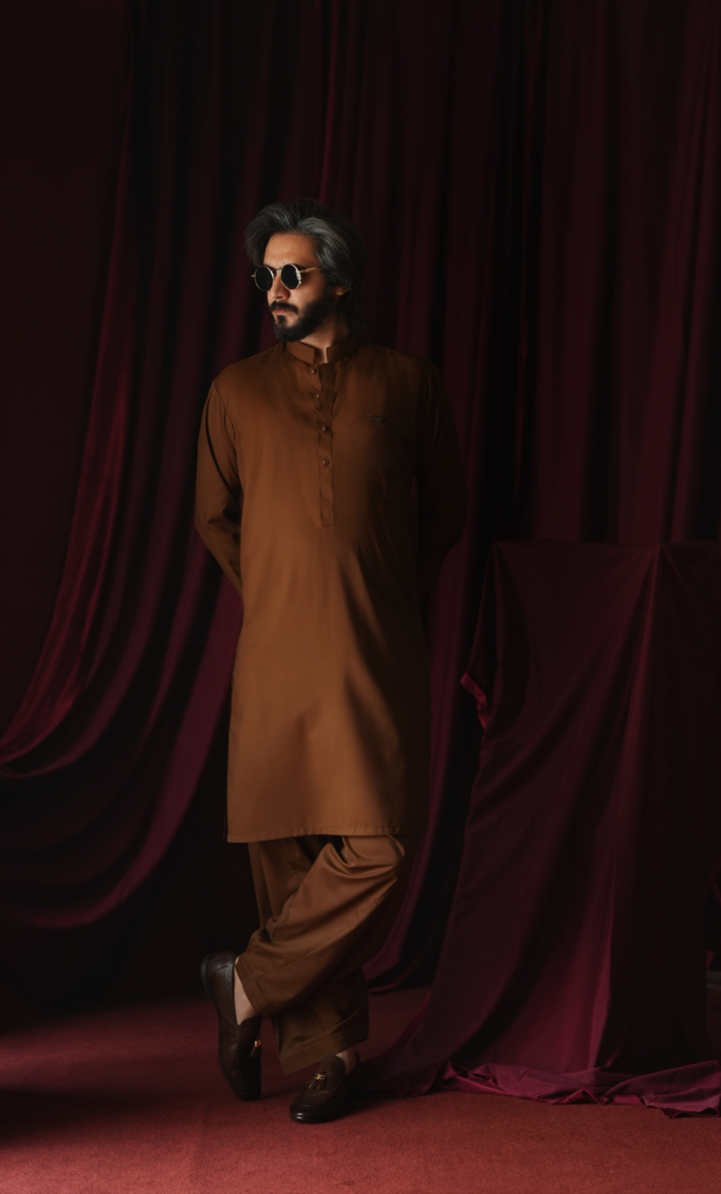 Saddle Brown Kameez Shalwar