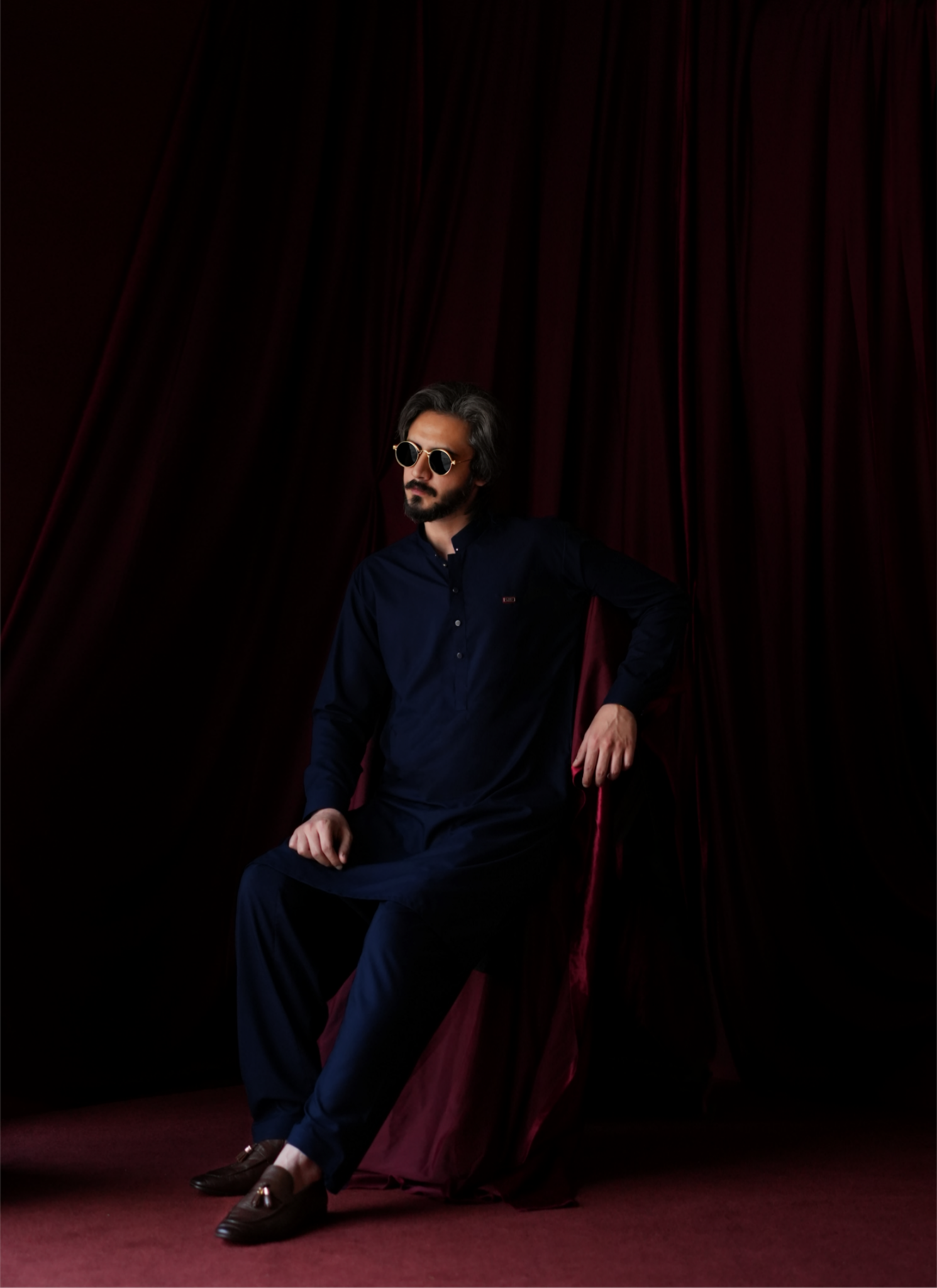 Midnight Blue Kameez Shalwar