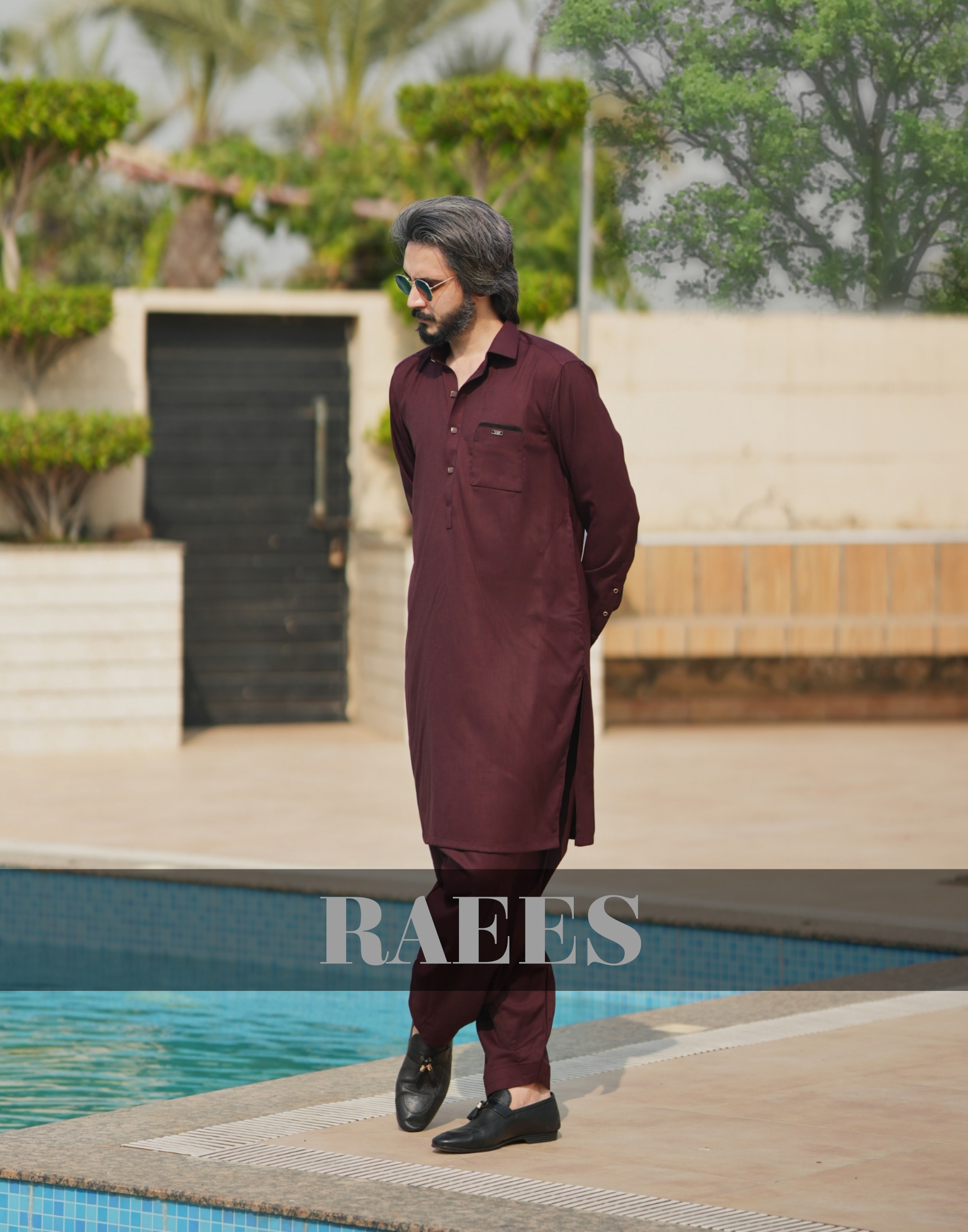 Royal Maroon Kameez Shalwar